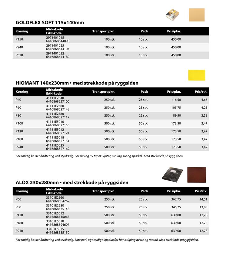 Ark Myke og fleksible Goldflex Soft er beregnet på håndsliping av profilerte overflater og uregelmessige, vanskelig