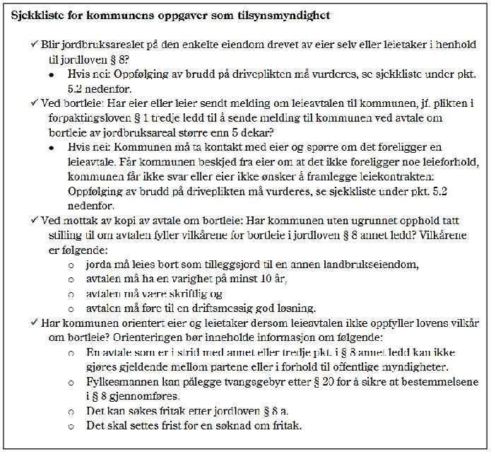 Sjekkliste for kommunens