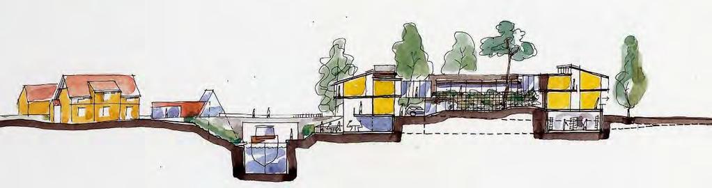 Gråtasstunet Strømsfoss - kortfattet beskrivelse fra SG Arkitekter AS. Gråtasstunet er lagt på jordet nordøst for sentrum.