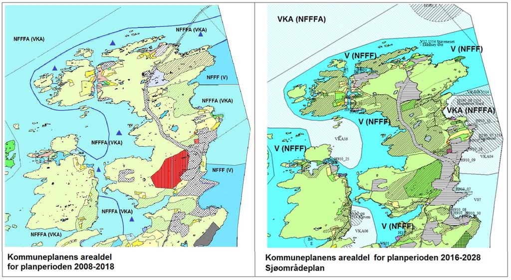 Areal i sjø Arealformål i gjeldende plan (kommuneplanens arealdel 2008-2018) Vurderes endret til arealformål Staveneset - Ekkilsøy Øst (ca.
