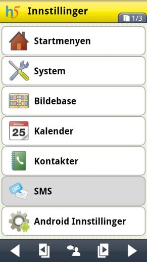 3 Innstilinger For å gjøre innstilinger for SMS skal man gå til Innstilinger. For å komme til Innstilinger trykker man knappekombinasjonen, se Håndboken.
