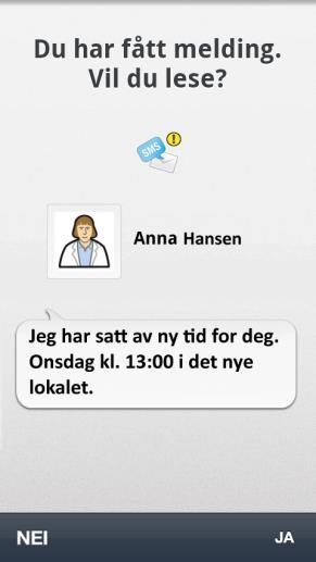 4. Når Handi ikke er valgt standardapp for SMS kan man stille inn det ved å trykke på knappen Velg Handi som standard.