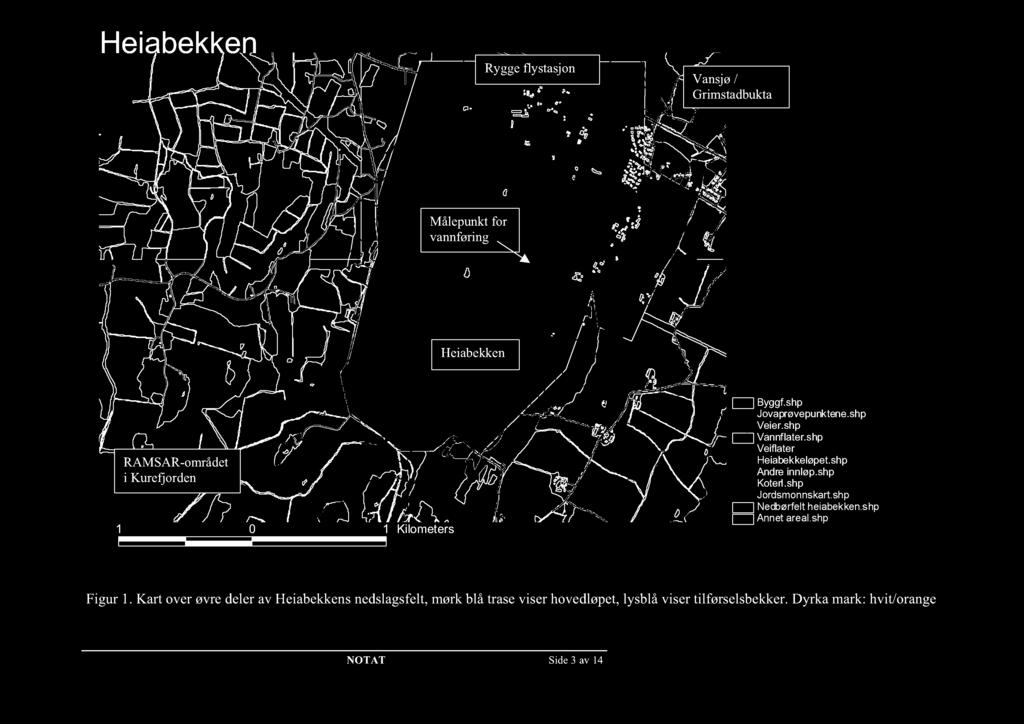 shp Andre innløp.shp Koterl.shp Jordsmonnskart.shp Nedbørfelt heiabekken.shp Annet areal.shp Figur 1.