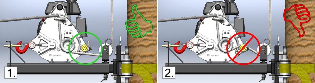 LØFTING. PORTABLE CAPSTAN WINCH TM ER IKKE MENT Å BRUKES TIL VIKTIG: IKKE GÅ OVER TRINSEN SOM MATER TAUET TIL TROMMELEN (FIGUR 2 NEDENFOR), SIDEN DET VIL SKAPE FRIKSJON OG REDUSERE LØFTEKAPASITET.