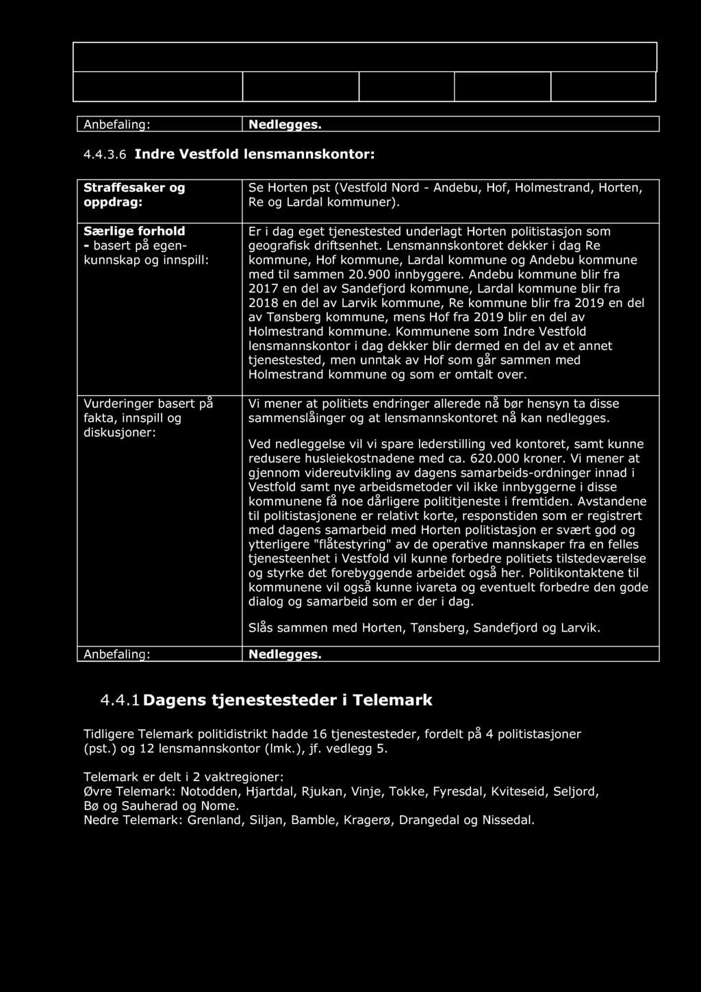 Forslag til effektivisering av geografisk e driftsenheter, tjenesteenheter og Politimester Christine Dato: 15.10.16 Versjon: 1.0 Status: Side 38