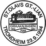 1994 (domkirke-motiv, stjerne foran og bak Trondheim) Reg brukt fra 10.06.94 OGN til 17.04.