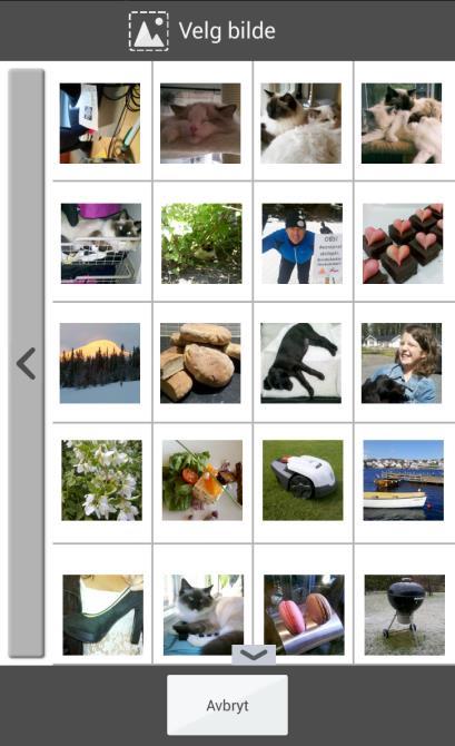 2.10.2.2 Mine foto Via Mine foto velger man fra de bildene som er tatt med kameraet.