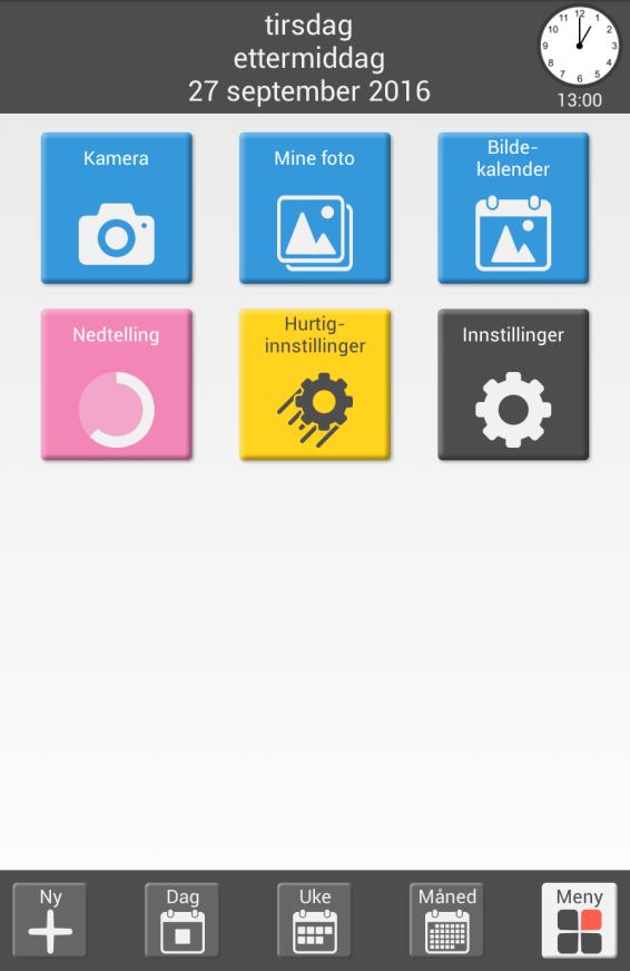 3. Meny I menyen er det flere Memoplanner-funksjoner å velge blant. Man kan stille inn hva som skal vises i menyen, se kapittel 4.4 Meny.