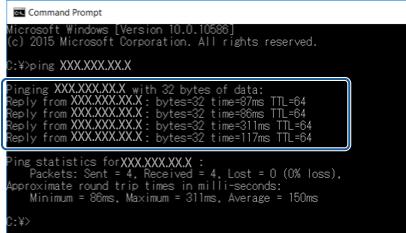Problemløsing 3. Skriv inn "ping xxx.xxx.xxx.xxx", og trykk deretter Enter. Skriv inn skriverens IP-adresse for xxx.xxx.xxx.xxx. 4.