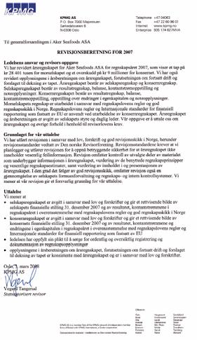 Revisors beretning ordinær generalforsamling 15 Dagsorden 1. Åpning og konstituering av generalforsamlingen og fortegnelse over møtende aksjeeiere 2. Valg av person til å medundertegne protokollen 3.