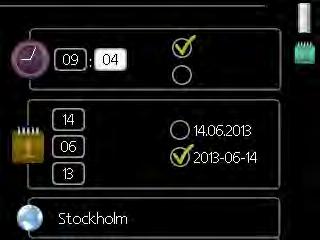 4 24 t 12 t komfortstilling2.2 Verdi som skal endres økonomi normal luksus Alternativer I en meny med alternativer vises det valgte alternativet med en grønn hake.