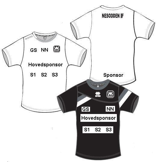 sponsorlogoer plassert under hovedsponsor) Sponsorlogo nederst på ryggen POLO SHIRT Nesodden IF