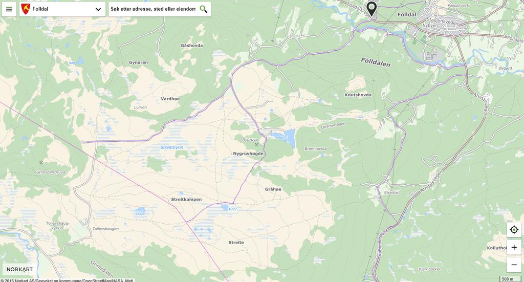 Løype 401 (Hovdagrende Nygruvvegen Nygruva Tollevshaugen) Figur 1b.