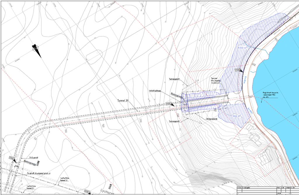 Tverrslag ved Klokkarvatnet profil 0-300 Tunneldriving Entreprenøren kan velge å drive med et annet