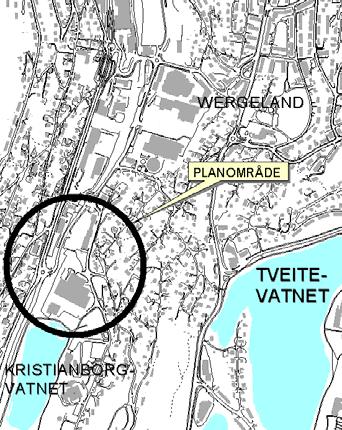 53 daa og ligger mellom Fjøsangerveien og Conrad Mohrs veg. I sør grenser planområdet til Kristianborgvatnet. ca.