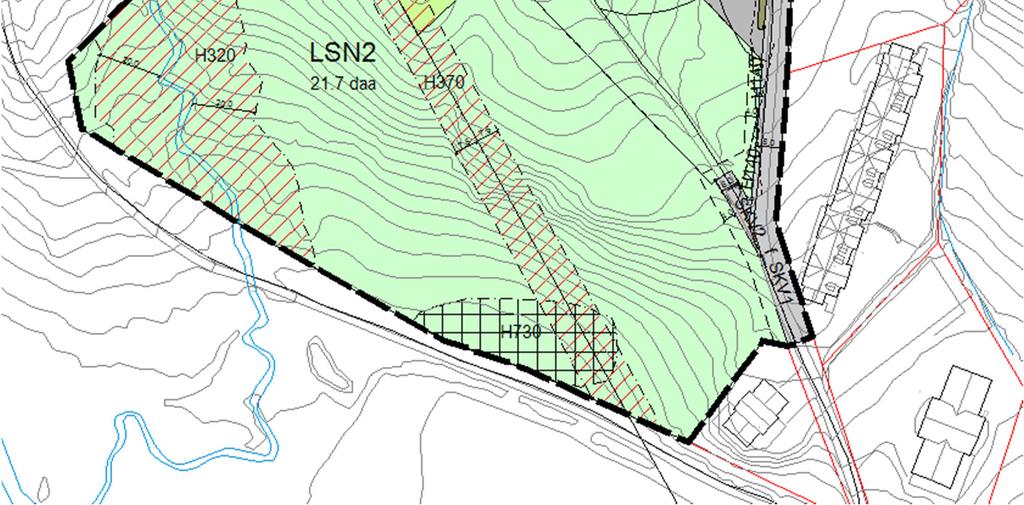 Formålet BST tilrettelegger for løypetrase for Nystugubergløypa. Kartutsnittet viser plankartet slik det fremstår i planforslaget. 6.