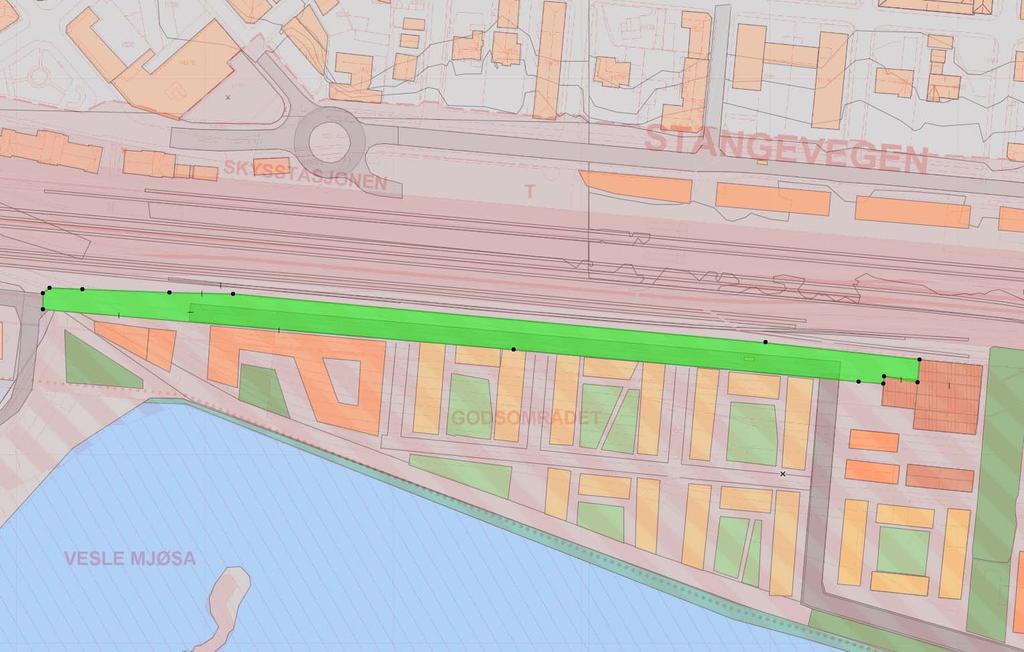 Jernbaneverkets sporplan I KDP er det forutsatt en femspors løsning, der Dovrebanens hovedspor danner avslutningen av sporområdet.