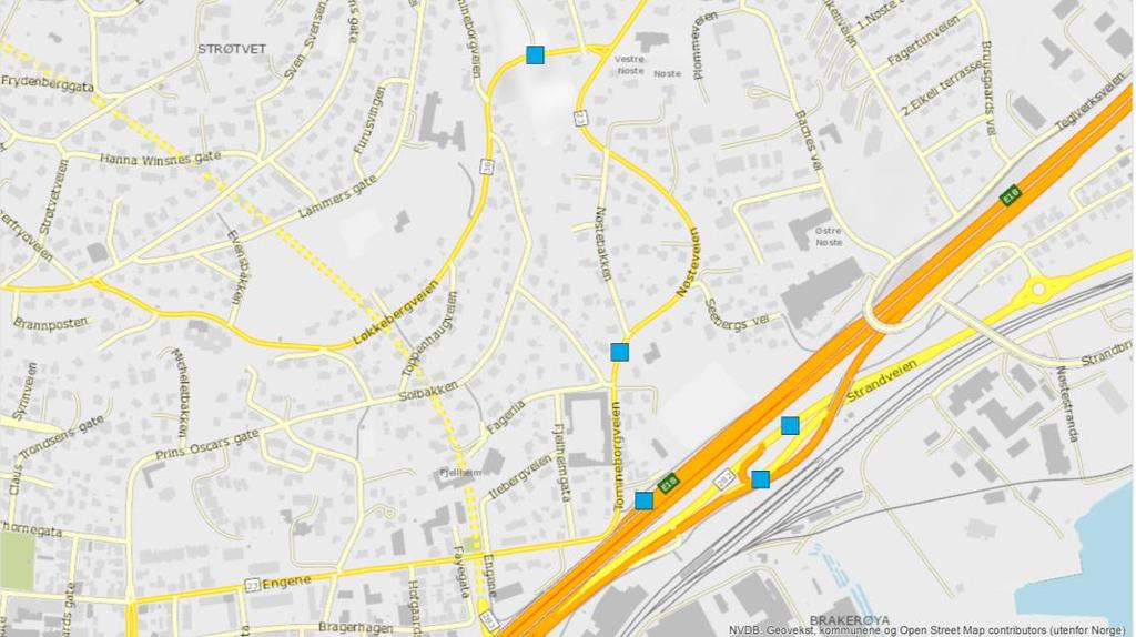 6 Bompunkt mellom Drammen og Lier Bompunkt på kommunegrensen mellom Drammen kommune og Lier kommune er vist på kartene under. Kartet under viser bompunkter ved Brakerøya.