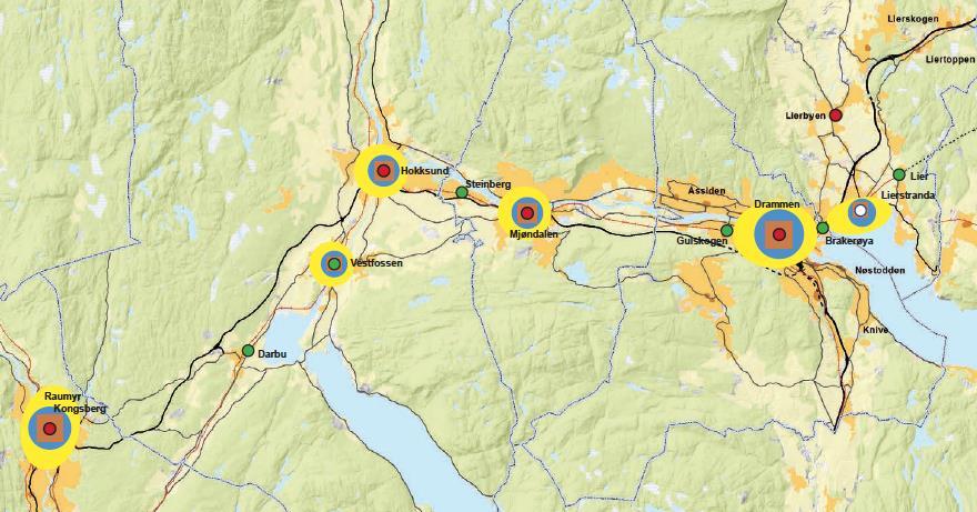 Vedlegg Kollektivnotat 1 Areal- og transportplan Buskerudbyen 2013-23 Areal- og transportplan Buskerudbyen 2013-23 legger de overordnede føringer for utvikling av arealbruk og transportsystem i