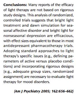 Lysterapi ved depressive episoder Senere års utvikling Golden et al.