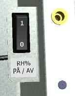 Innregulering av aggregatet. Fuktighetsensor er montert inn i aggregatet fra fabrikk. Den er ikke satt aktiv, dvs at bryteren er satt på 0 /AV fra fabrikk.