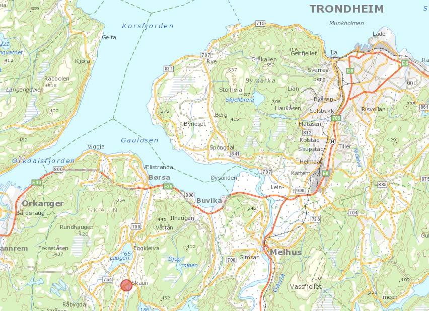Områdeplan for Venn Skaun kommune 3. BESKRIVELSE AV PLANOMRÅDET Lokalisering Planområdet er ca.