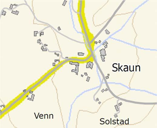 Områdeplan for Venn Skaun kommune Miljø støy og forurensning Viktig støykilde er fylkesveger i sentrum.