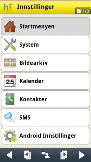 4.3 Tilpasse Startmenyen For å tilpasse Startmenyen skal man gå til Innstillinger.