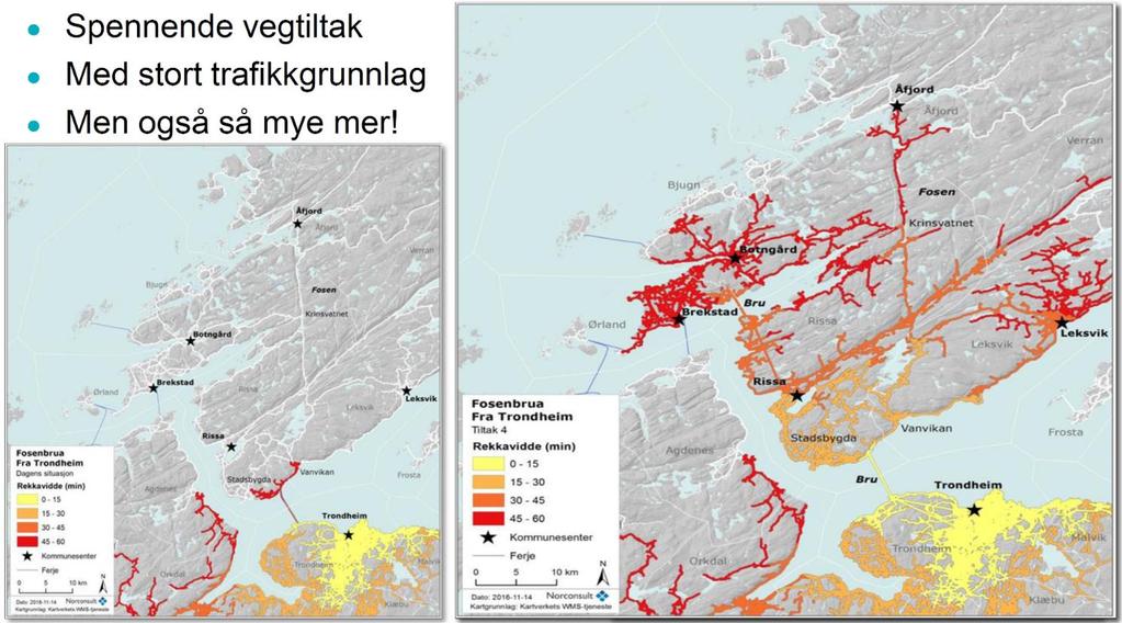 26 km og 20 min reisetid fra Stadsbygd 30 km og 23 min