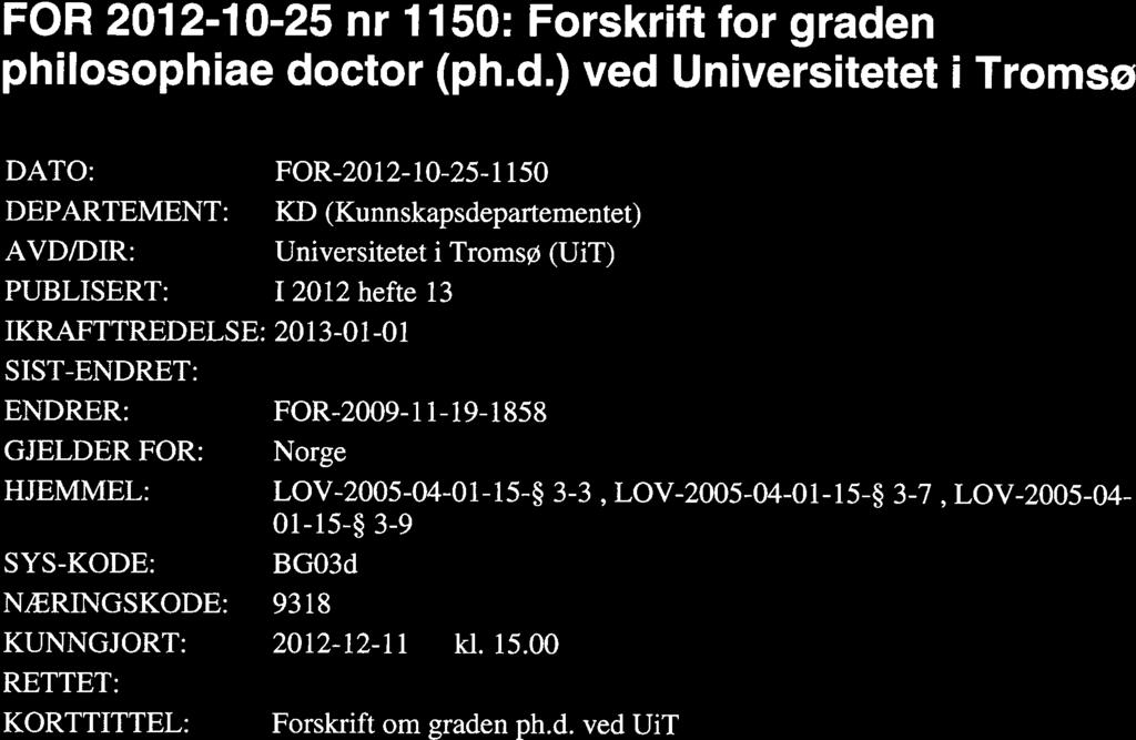 FOR-2012-10-25-1 150 Forskrift om grade