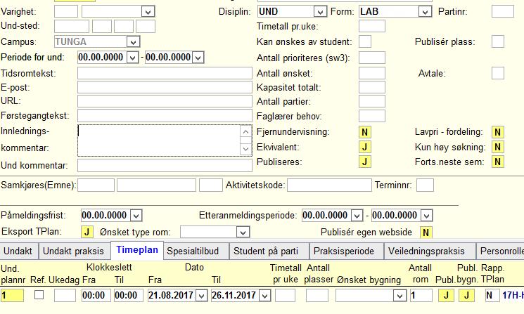 pr uke vil hentes fra øvre del hvis ikke nedre del har verdi i feltet ellers er default 2 timer. 5.