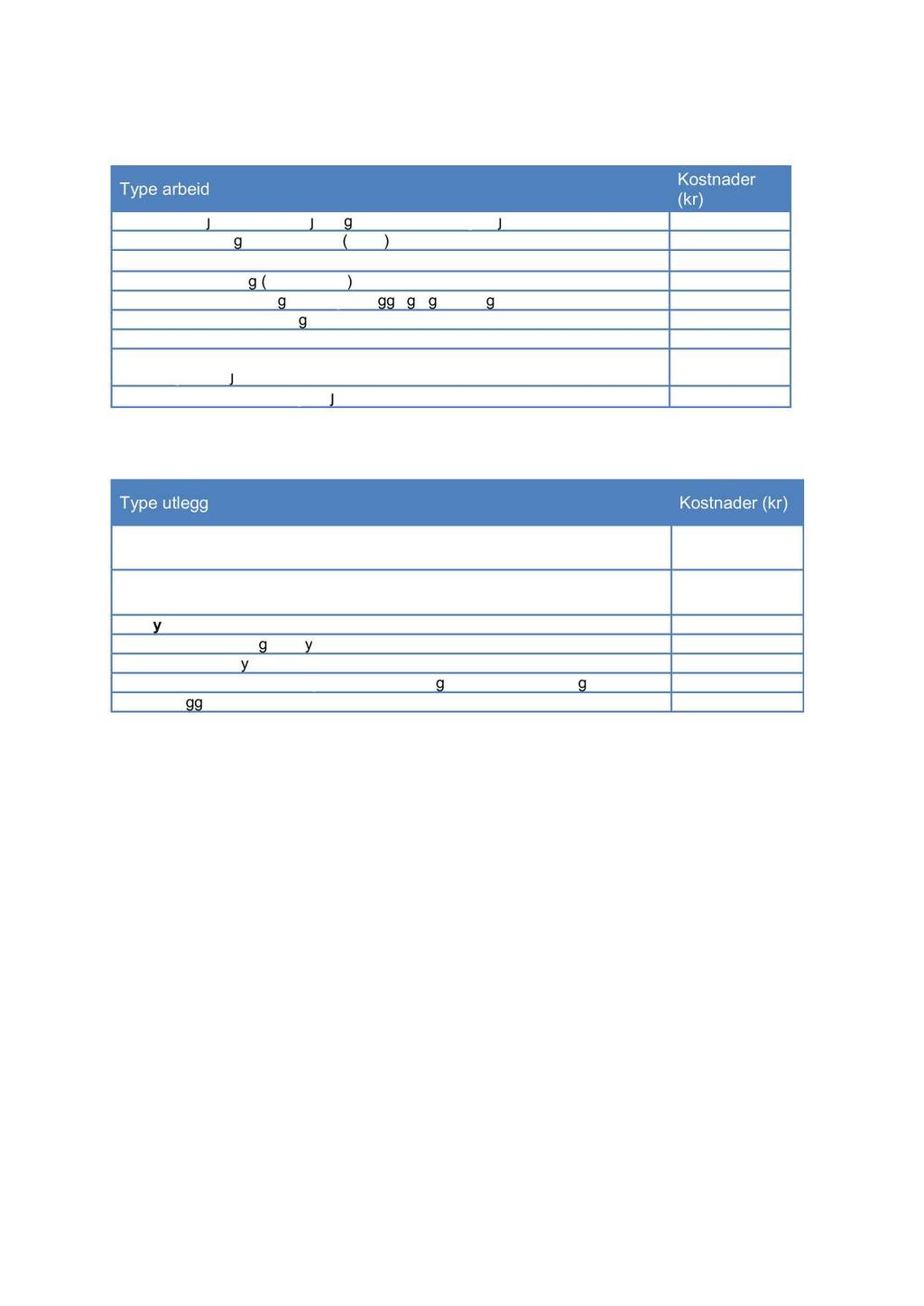 Side 8 av 9 Tabell 1 Budsjett for a n slåtte h onorarkostnader Type arbeid Kostnader (kr) 1. Prosjektadministrasjon og forarbeider inkl. prosjektmøter 12 000, - 2.