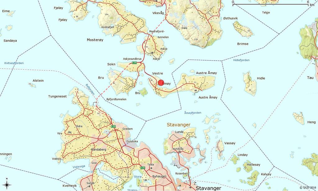 2 OMRÅDEBESKRIVELSE Det aktuelle området ligger i relativt sentralt i den søndre delen av Ryfylkebassenget.