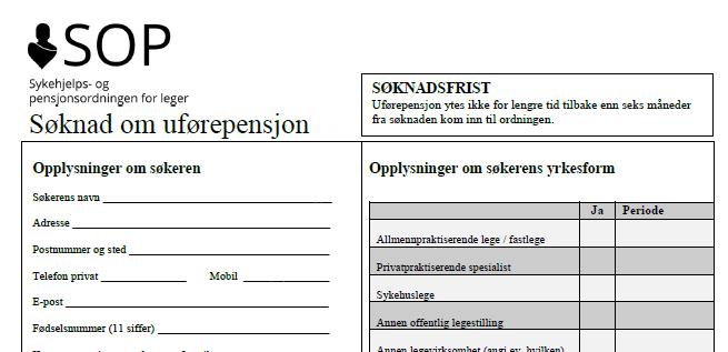 Hvordan søker du om uførepensjon fra SOP?