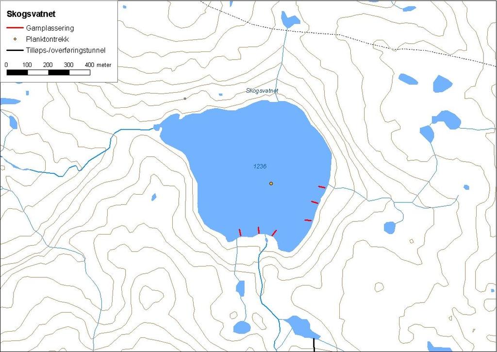 ..6 Skogsvatnet Skogsvatnet (innsjønummer 9875) ligg i Raudsdøla i Årdalsvassdraget i Årdal kommune (figur 3).