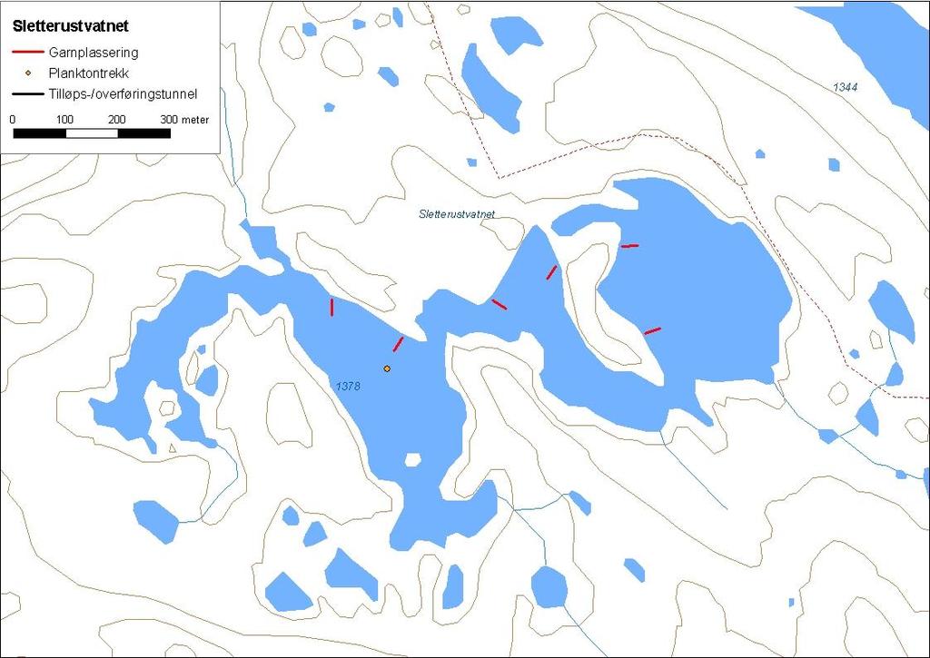 ..7 Sletterustvatnet (Frostdalstjørni) Sletterustvatnet (innsjønummer 9899) ligg i Årdalsvassdraget i Årdal kommune (figur 3).