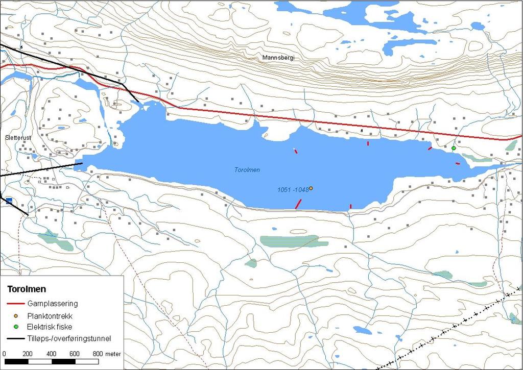 ..9 Torolmen Torolmen (innsjønummer 57) ligg i Årdalsvassdraget i Årdal kommune (figur 3). Vatnet er,65 km² stort, høgaste regulerte vasstand er 5 moh. og reguleringshøgda er 3 meter.