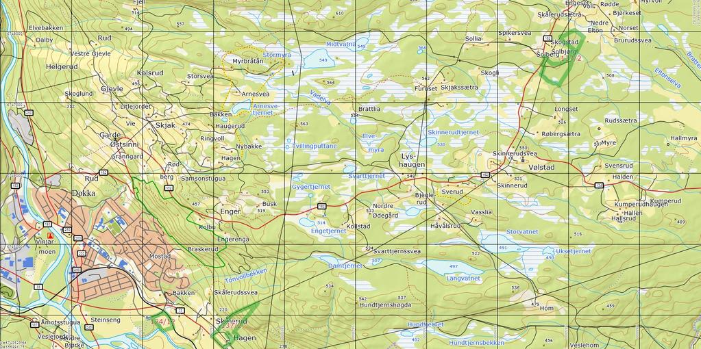 Side 11 av 15 Oversikt over søkernes landbrukseiendommer: Gnr. 137 bnr. 2 og gnr. 124 bnr. 12: Skogen Ellingsvea gnr. 117 bnr.