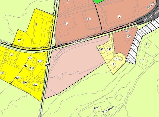 gjeldende kommuneplan avsatt som fremtidig område for