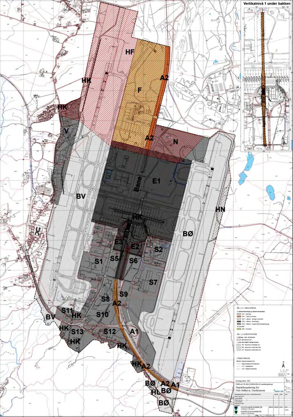 2.3.4 Områdeplan I 2011 ble det utarbeidet en områdeplan for lufthavnen som erstatter den statlige reguleringsplan fra 1992.