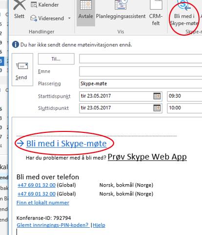 Via denne lenken som sendes til alle deltakere kan dere enkelt bli med i samtalen ved å trykke på den. Hvordan bli med i et Skype for Businessmøte?