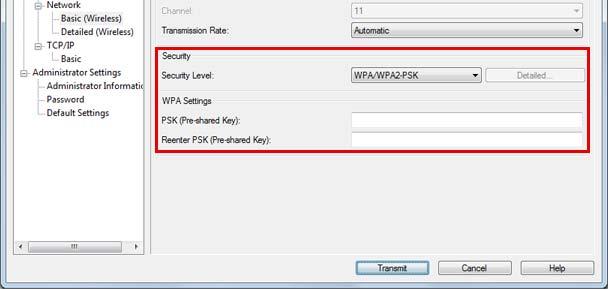 Hvis Security Level er WEP-64bit(40bit) eller WEP-128bit(104bit): Innstilling Input using hex WEP Key: Key Index: Detailed Beskrivelse Merk av for at WEP Key skal angis som et heksadesimalt tall i