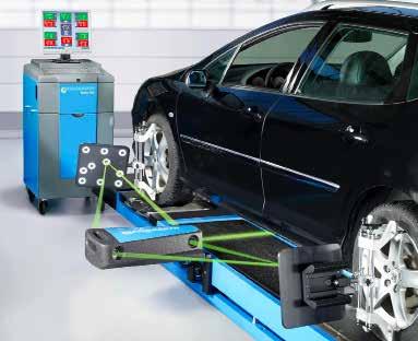 i understellet. som bilfabrikanten krever. Bilen kontrolleres med Bosch FWA 3D eller Beissbarth Easy 3D hjulstillingsapparat for skjevheter i Med understellet.