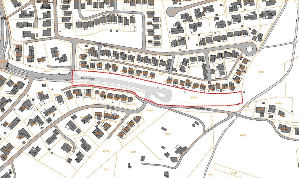 Saksframlegg Detaljregulering av Steintrøvegen, del av gnr/bnr 80/151 og 80/164, offentlig ettersyn Forslag til vedtak: Arkivsaksnr.