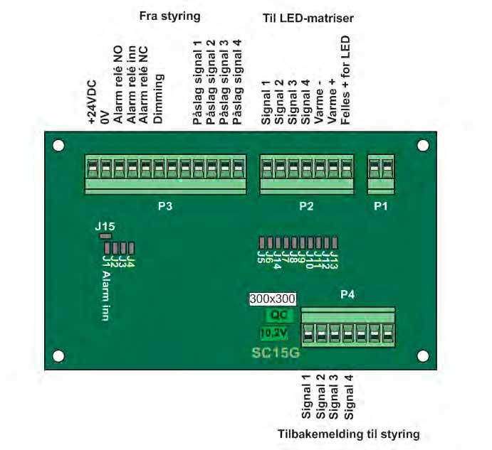 LED SPESIAL SKILT STYRING - STYREKORT SC15G Kortet er montert