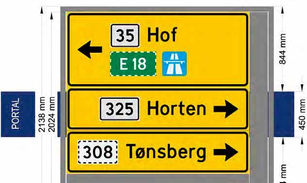 MEKANISK VARIABLE SKILT, Montering på portal Det er viktig å beregne alle typer konstruksjoner som monteres over veien på en portal. Den svakeste delen av konstruksjonen er normalt røret bak skiltet.