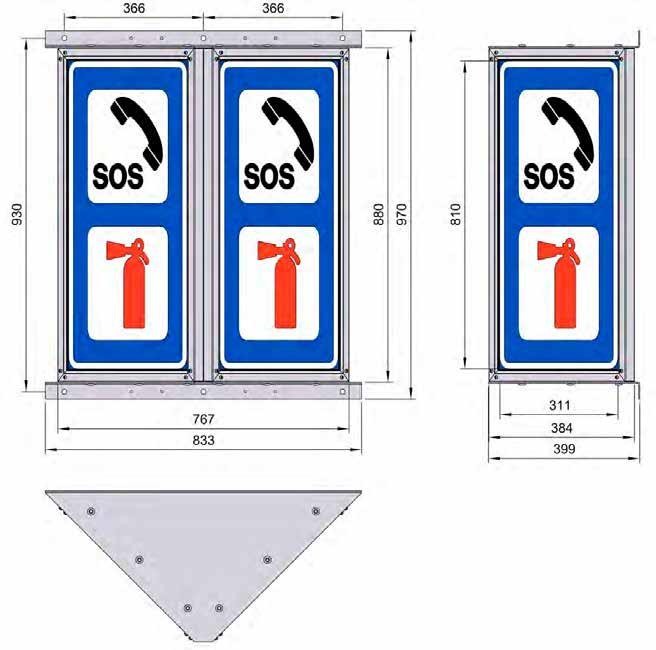 INNVENDIG BELYST SKILT PLOGSKILT COMPACTSIGN LED SYREFAST STÅL UTFORMING Andre størrelser på forespørsel V.nr.