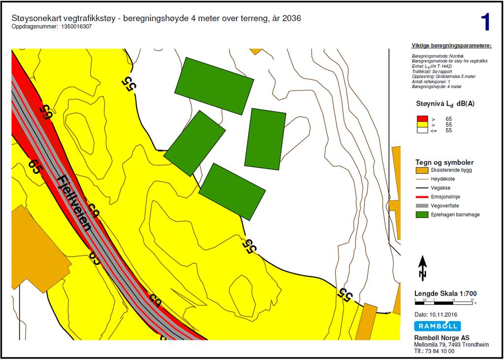 STØYRAPPORT 10 (13) 5. RESULTATER Støyberegningene er gjennomført på grunnlag av tallverdier og beskrivelser som angitt i kapittel 4.