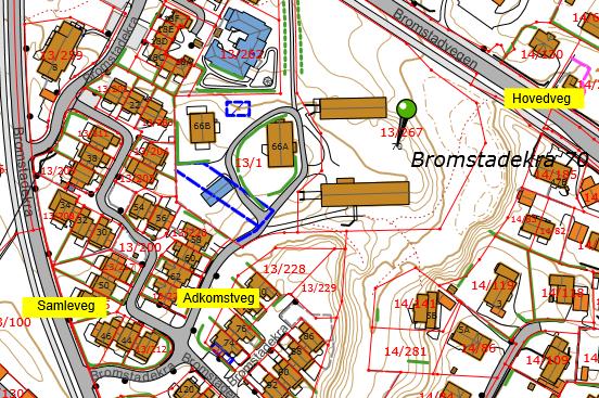 Beliggenhet og stedskarakter Planområdet omfatter et eldre gårdsanlegg i et eksisterende boligområde på Bromstad.