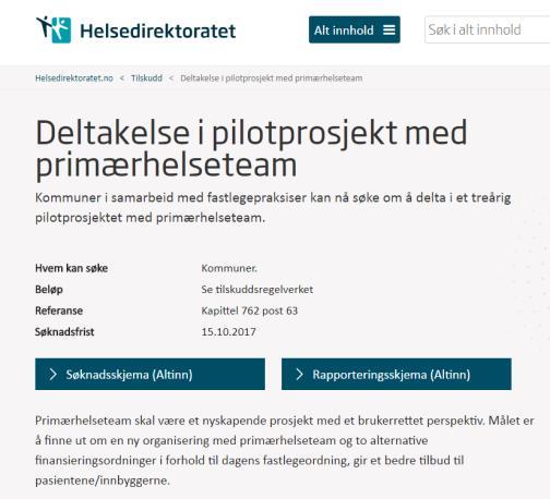 Mer informasjon Kontakt: primaerhelseteam@helsedir.no www.helsedirektoratet.